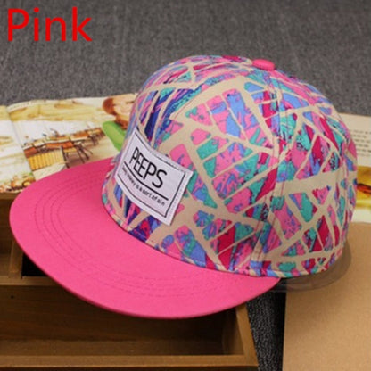 Womens Floral Print Snapback Cap Hat
