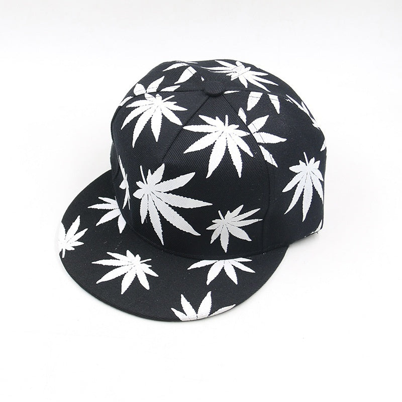 Luminous Glow in the Dark Marijuana Weed Leaf Snapback Hat Cap
