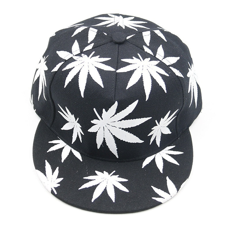 Luminous Glow in the Dark Marijuana Weed Leaf Snapback Hat Cap