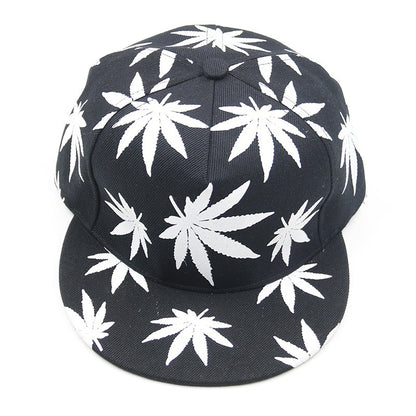 Luminous Glow in the Dark Marijuana Weed Leaf Snapback Hat Cap