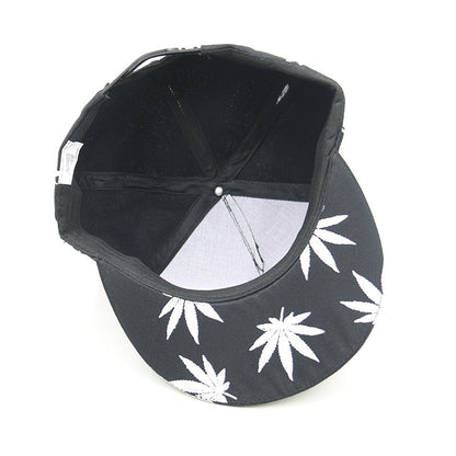 Luminous Glow in the Dark Marijuana Weed Leaf Snapback Hat Cap