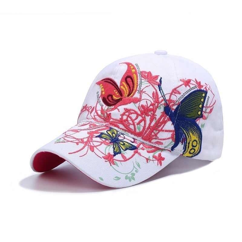 Womens Embroided Butterfly Cap Hat
