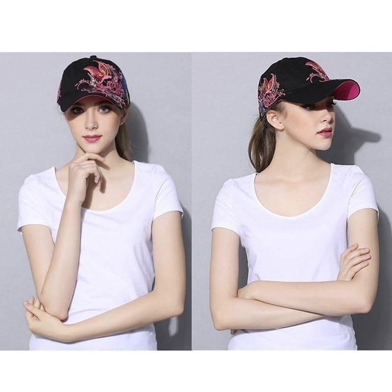 Womens Embroided Butterfly Cap Hat