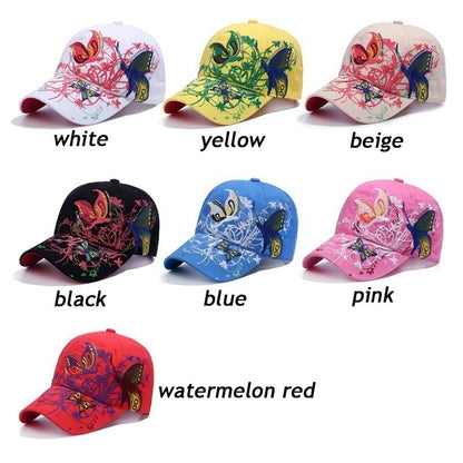 Womens Embroided Butterfly Cap Hat
