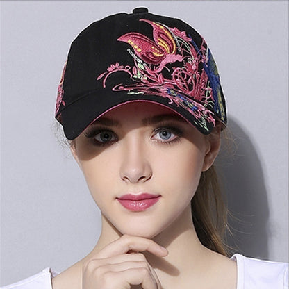 Womens Embroided Butterfly Cap Hat