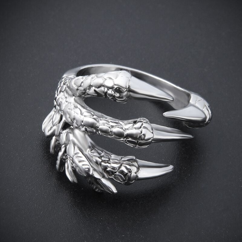 Mens Stainless Steel Gothic Dragon Claw Ring
