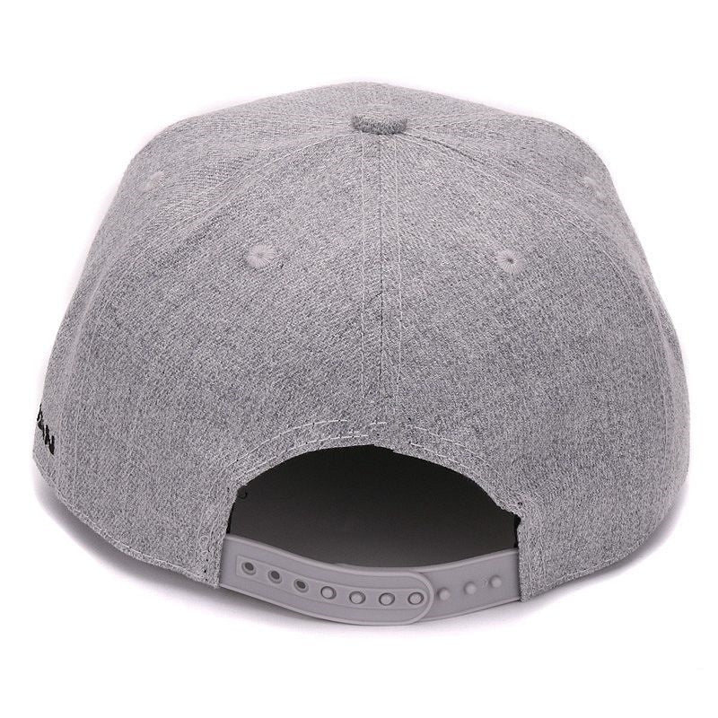 Grey Wool Snapback Hat