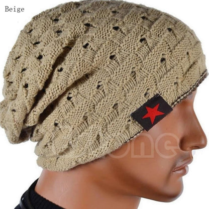 Mens Knitted Baggy Beanie Cap