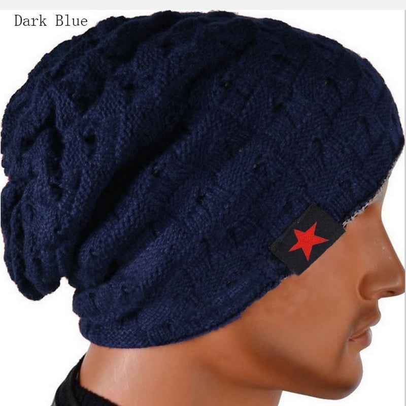 Mens Knitted Baggy Beanie Cap