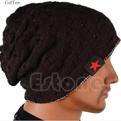 Mens Knitted Baggy Beanie Cap