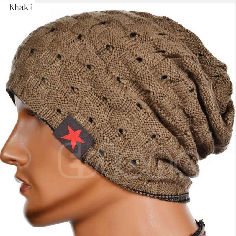 Mens Knitted Baggy Beanie Cap