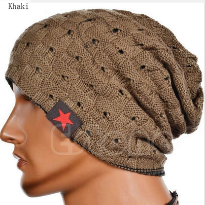 Mens Knitted Baggy Beanie Cap