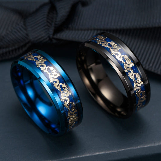 Mens Titanium Dragon Ring
