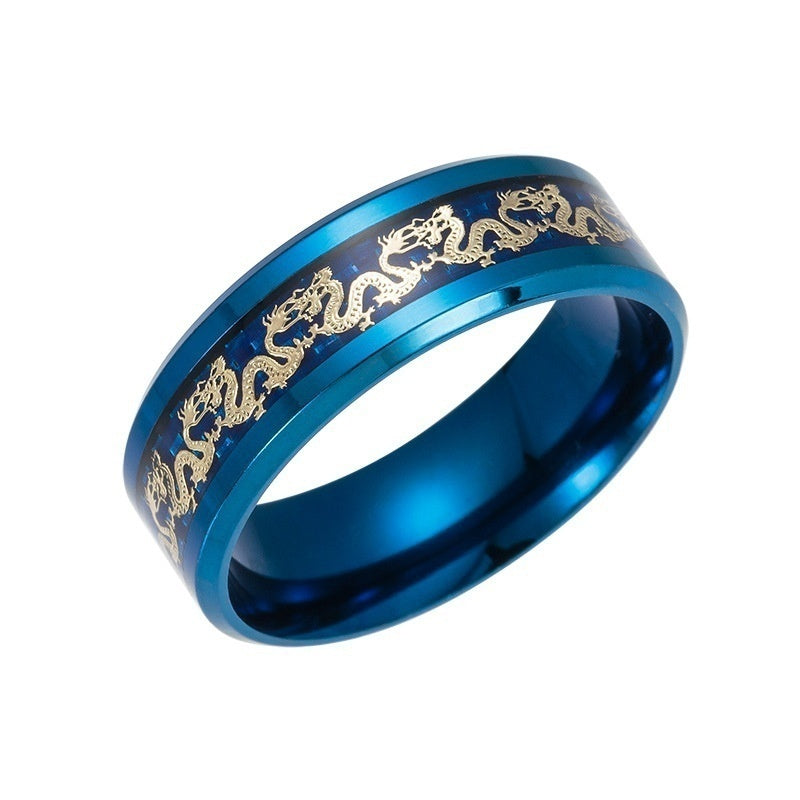 Mens Titanium Dragon Ring