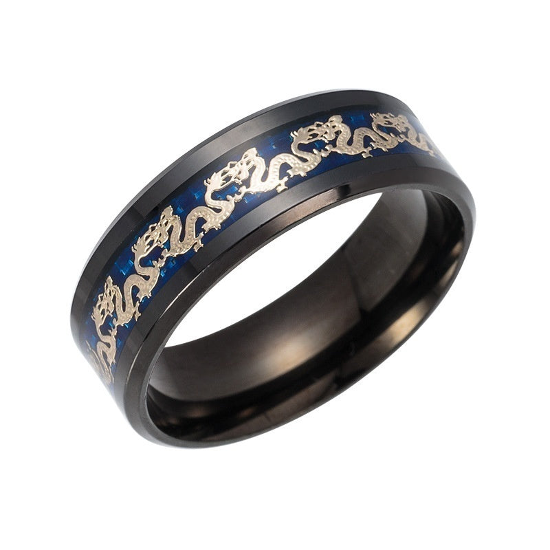 Mens Titanium Dragon Ring