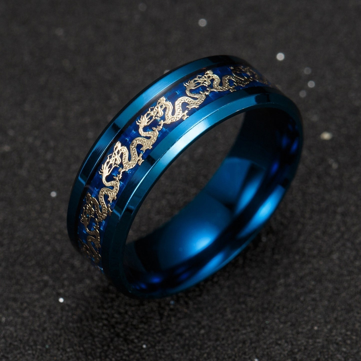 Mens Titanium Dragon Ring