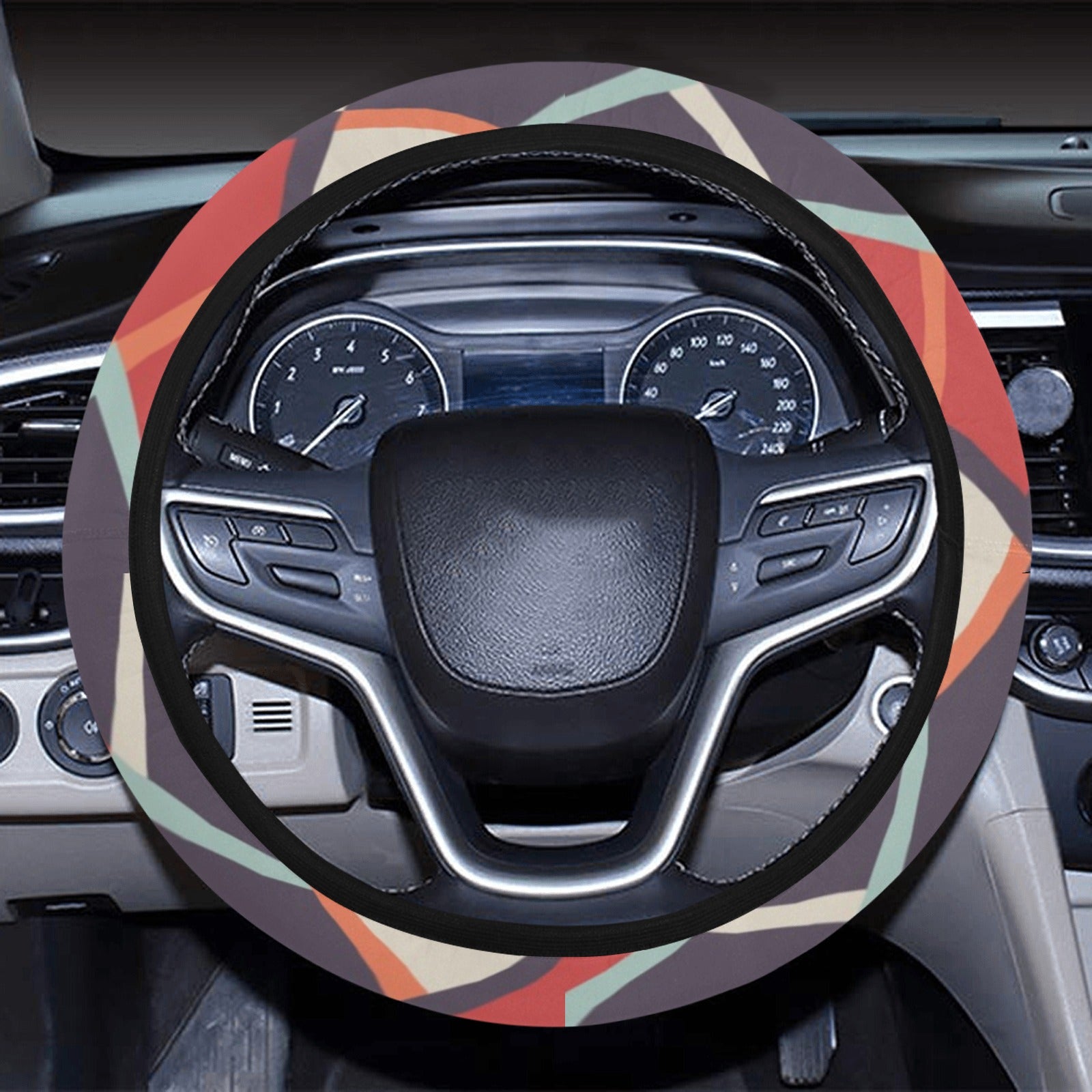 Retro Checkered Steering Wheel Cover