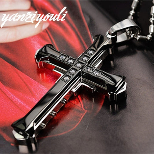 Mens Cross Pendant Necklace