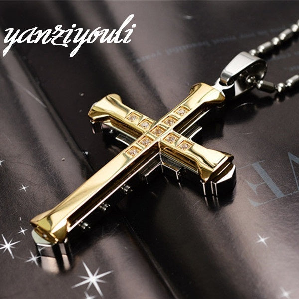 Mens Cross Pendant Necklace
