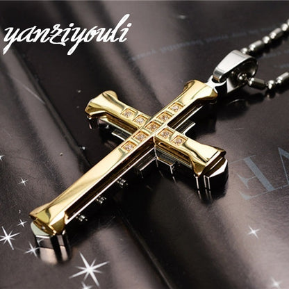 Mens Cross Pendant Necklace