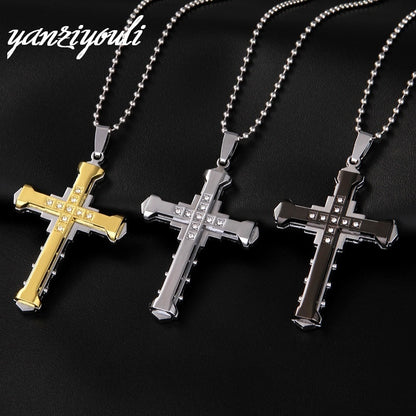 Mens Cross Pendant Necklace