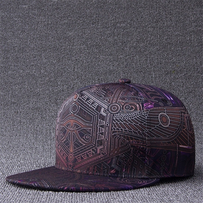 Egypt Hieroglyphics Print Punk Snapback Hat