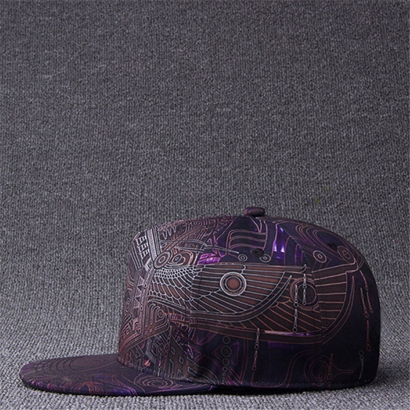 Egypt Hieroglyphics Print Punk Snapback Hat