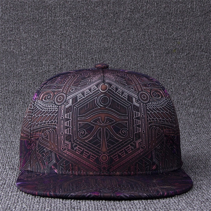 Egypt Hieroglyphics Print Punk Snapback Hat