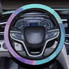 Pink Blue Abstract Triangles Steering Wheel Cover