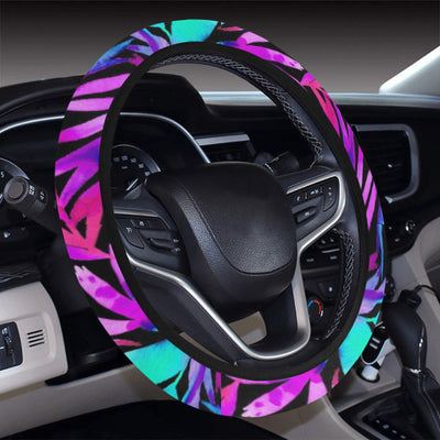 Colorful Neon Plants Steering Wheel Cover