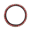 Red Ethnic Stripes Steering Wheel Cover