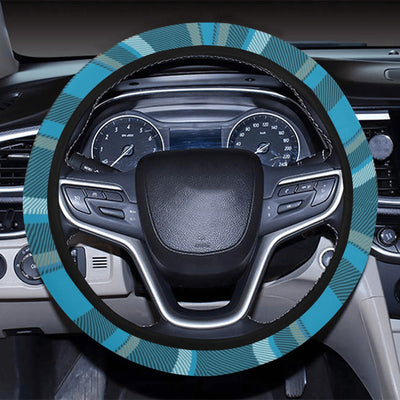 Blue Plaid Steering Wheel Cover