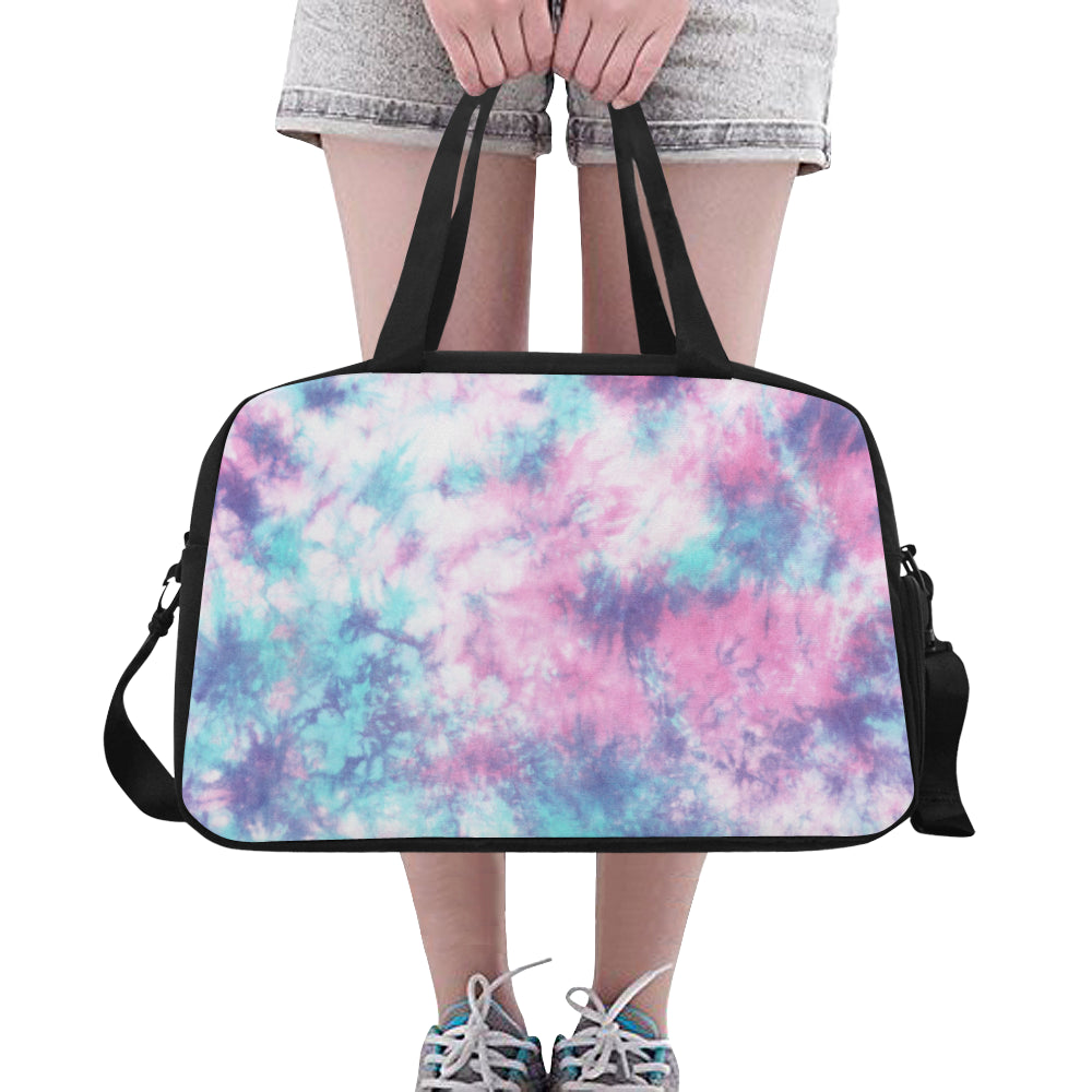 Blue & Pink Cotton Candy Tie Dye Fitness Bag Fitness