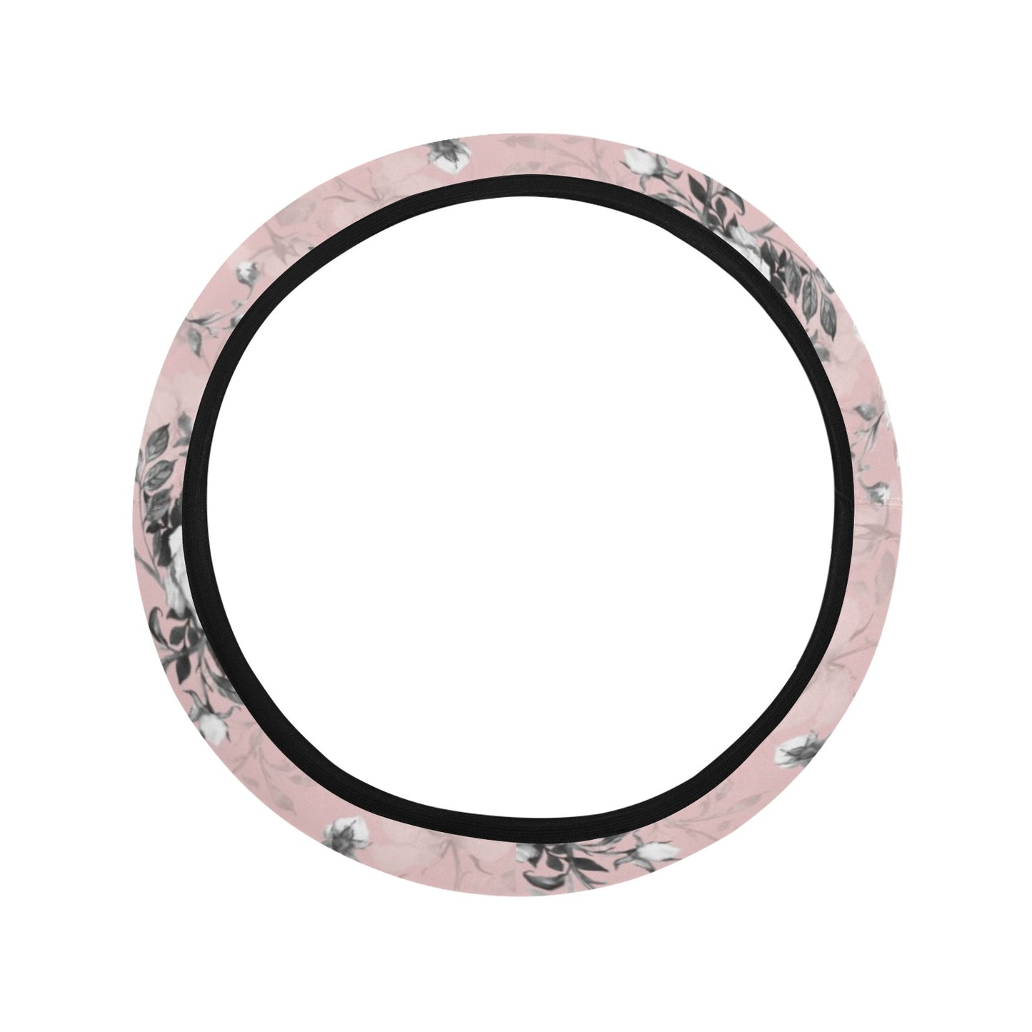 Pink Floral Steering Wheel Cover