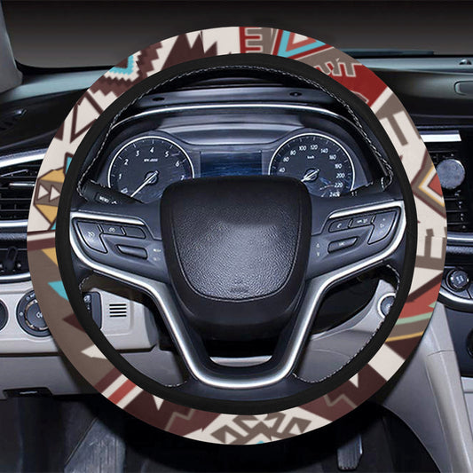 Brown Boho Chic Bohemian Aztec Steering Wheel Cover
