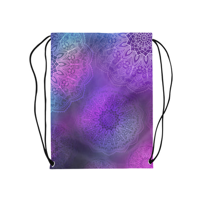 Purple Mandalas Drawstring Bag
