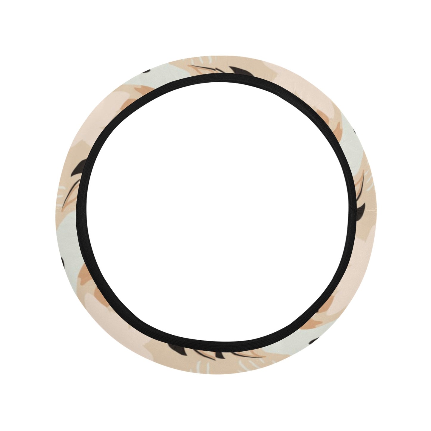 Beige Leaves Steering Wheel Cover