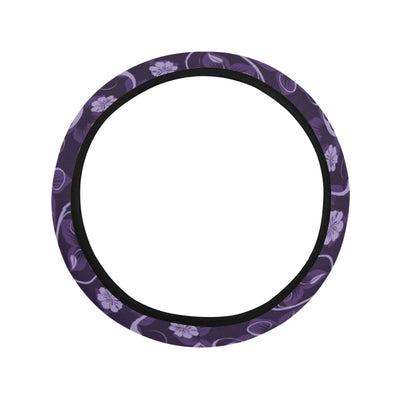 Purple Floral Steering Wheel Cover