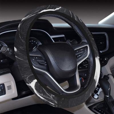 Black & White Swirls Steering Wheel Cover