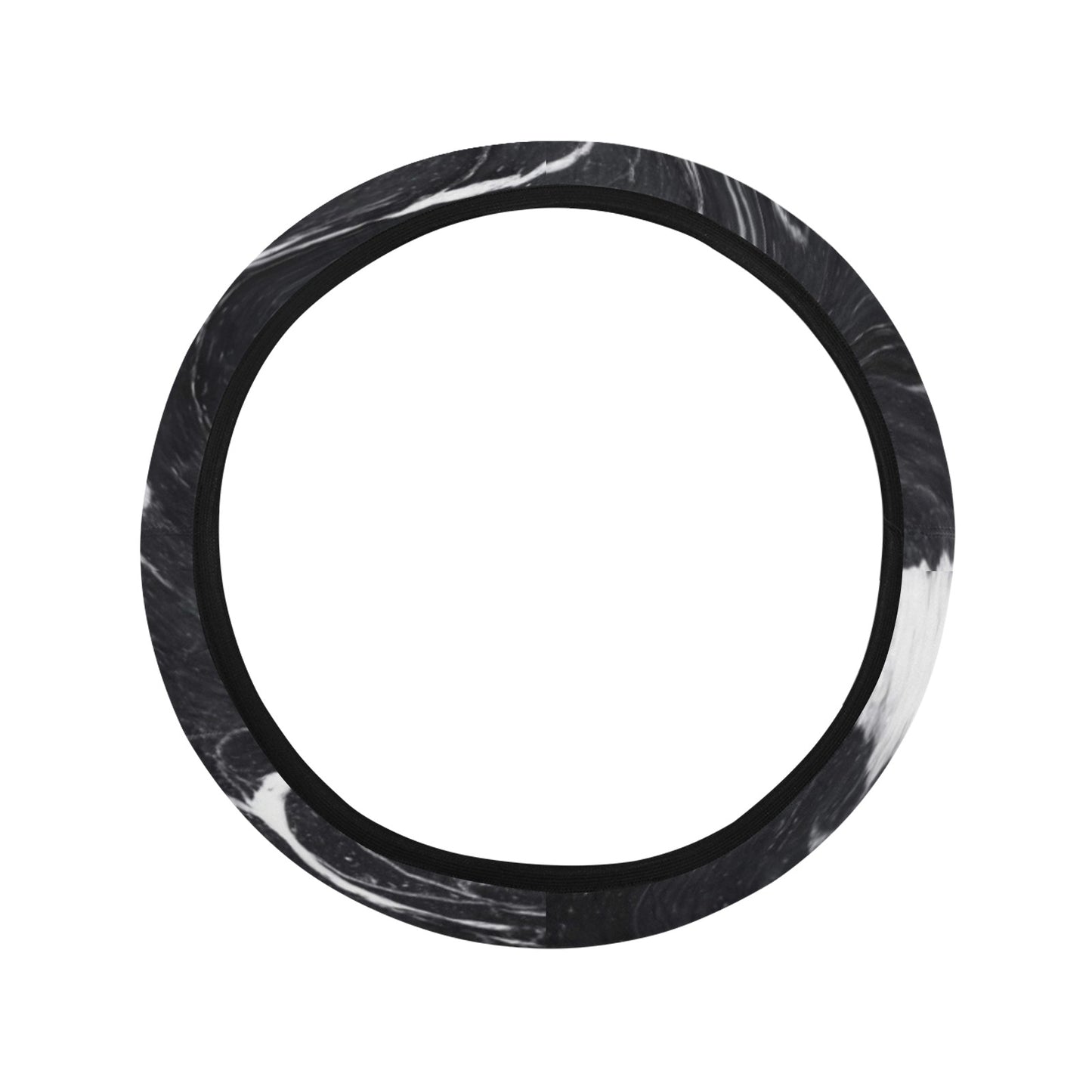 Black & White Swirls Steering Wheel Cover