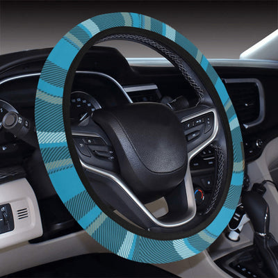 Blue Plaid Steering Wheel Cover