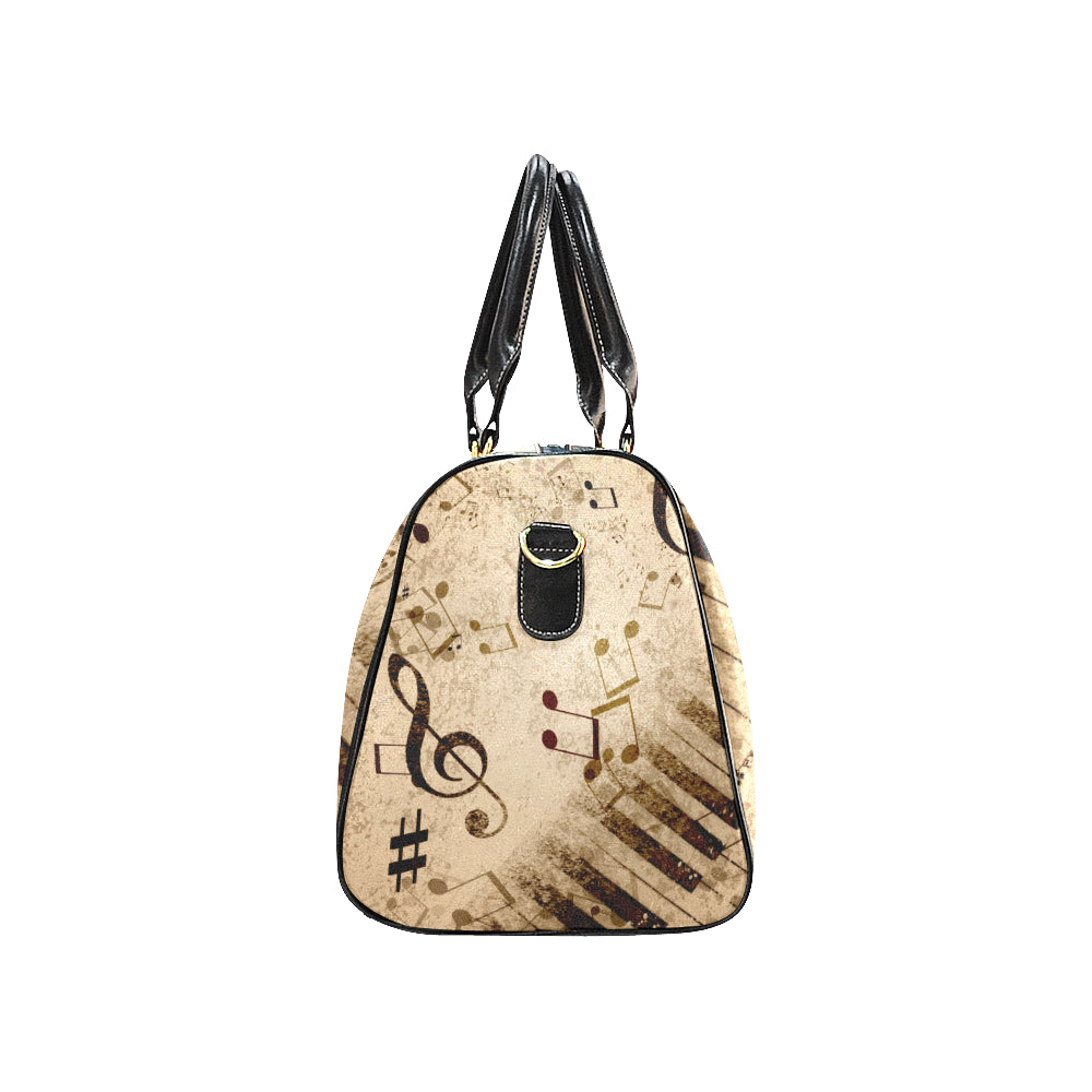 Vintage Piano Musical Notes Travel Bag