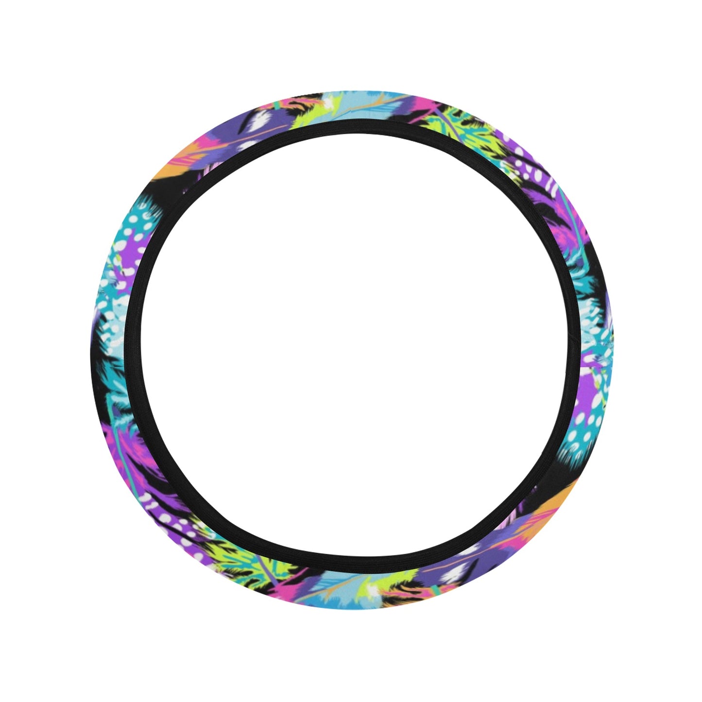 Colorful Feathers Steering Wheel Cover