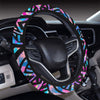 Blue Pink Abstract Tribal Steering Wheel Cover