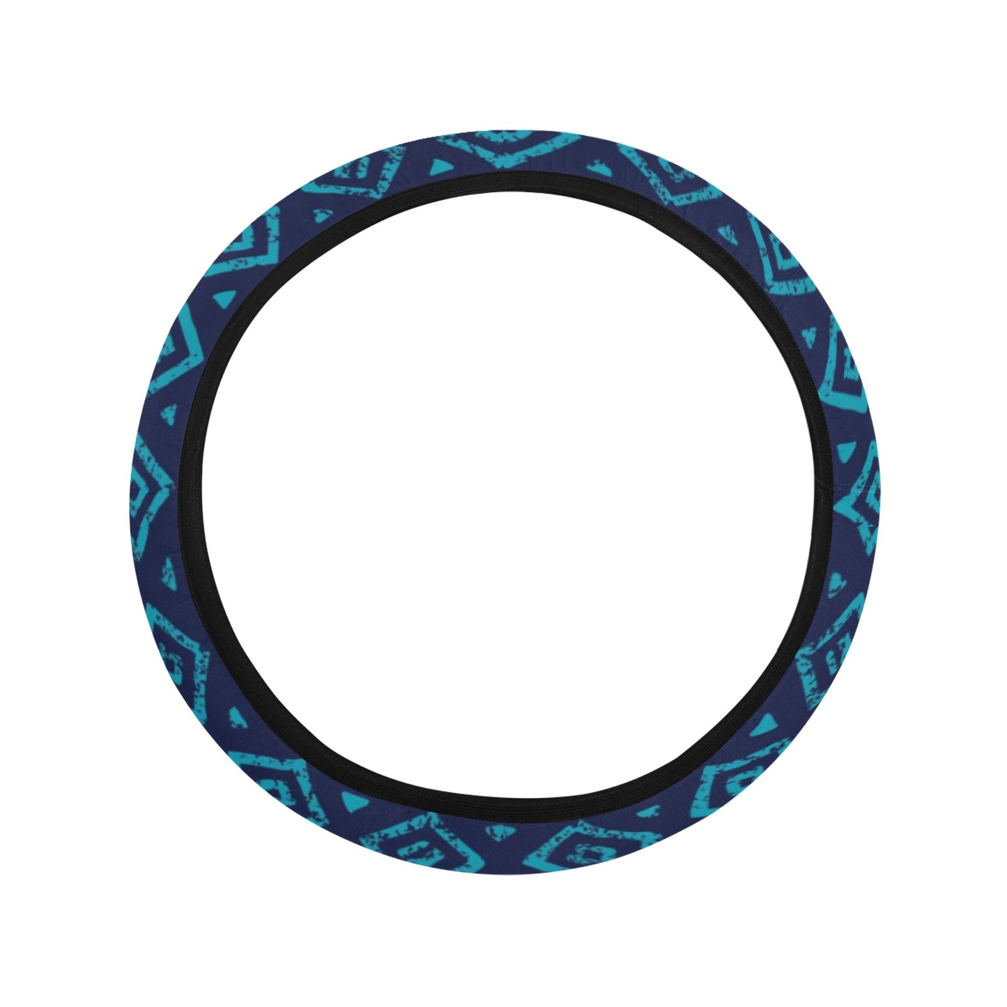 Blue Ethnic Stripes Steering Wheel Cover