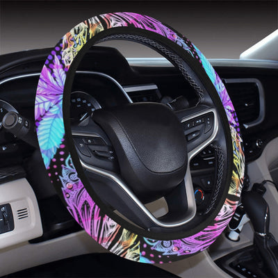 Colorful Weed Plant Steering Wheel Cover