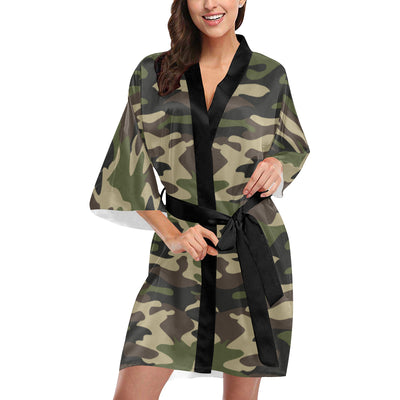Army Green Camouflage Kimono Robe