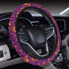 Purple Orange Leopard Print Steering Wheel Cover