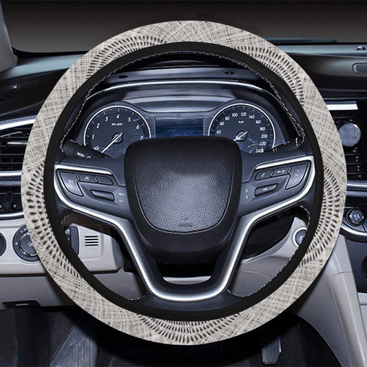 Grey Abstract Circles Steering Wheel Cover