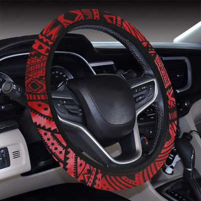 Red Tribal Abstracat Steering Wheel Cover